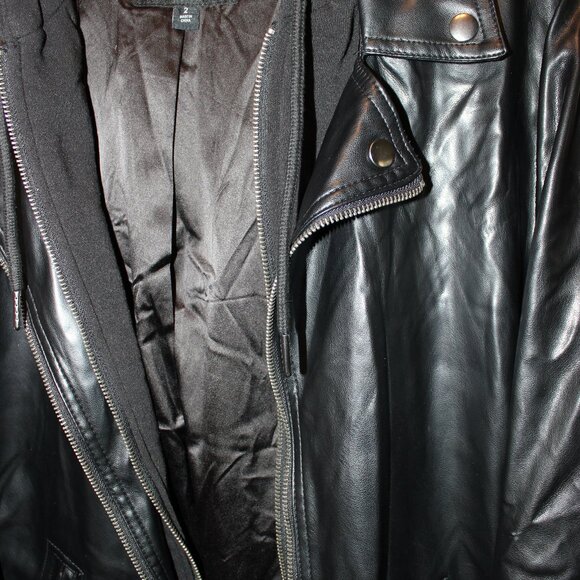 Torrid Fabric Mix Hooded Moto Jacket/Size 2 (18/20)/With Hoodie - Picture 4 of 10